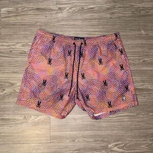 Psycho Bunny Men’s Drawstring Board Shorts Swim Trunks 2XL No Liner 8” Inseam